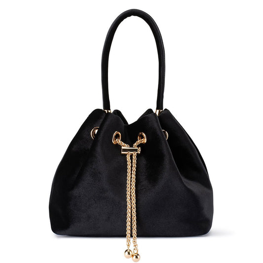 Olga Berg MARGIE Velvet Pouch (Black)