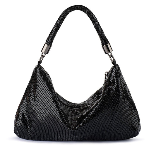Olga Berg MARILLA Mesh Zip Top (Black)