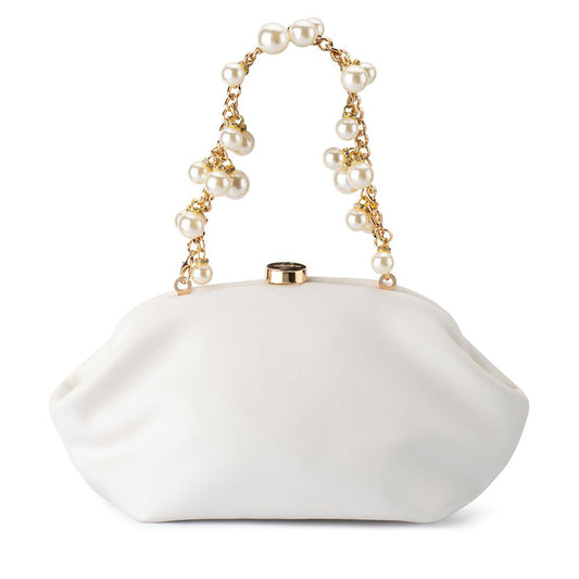 Olga Berg MARINA Pearl Clutch (White)