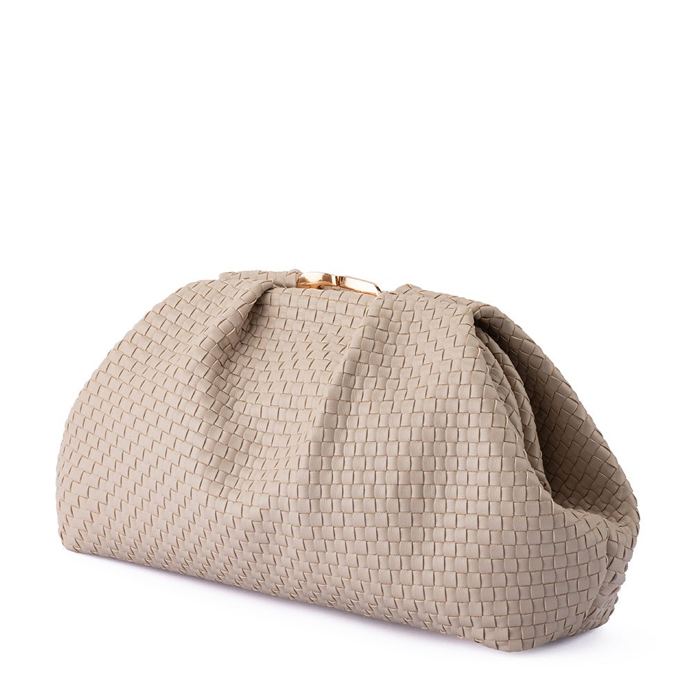 Olga Berg MARTINIQUE Woven Clutch (Natural)