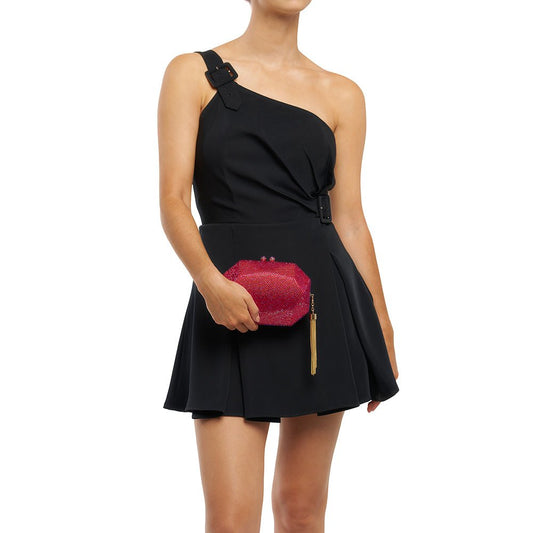 Olga Berg MATTY Crystal Clutch (Red)