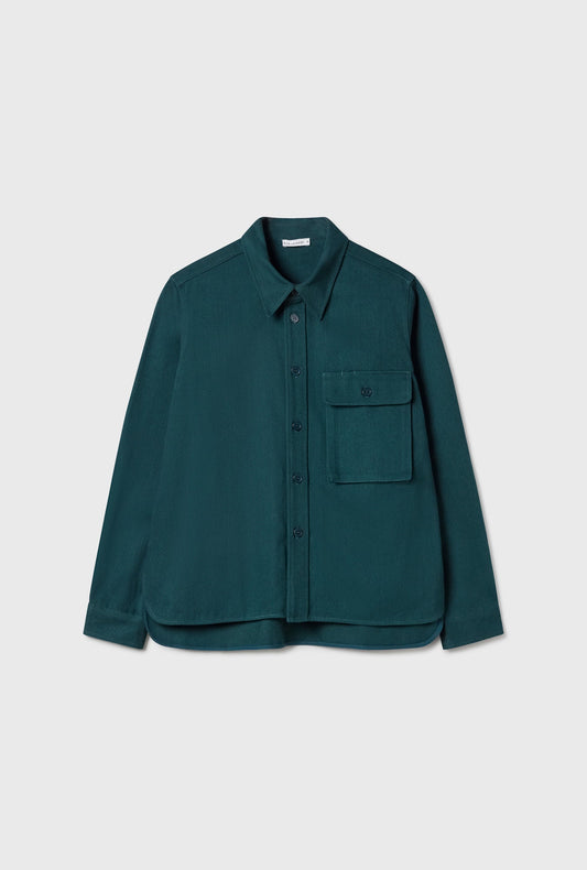 Silk Laundry Canvas Overshirt (Teal)