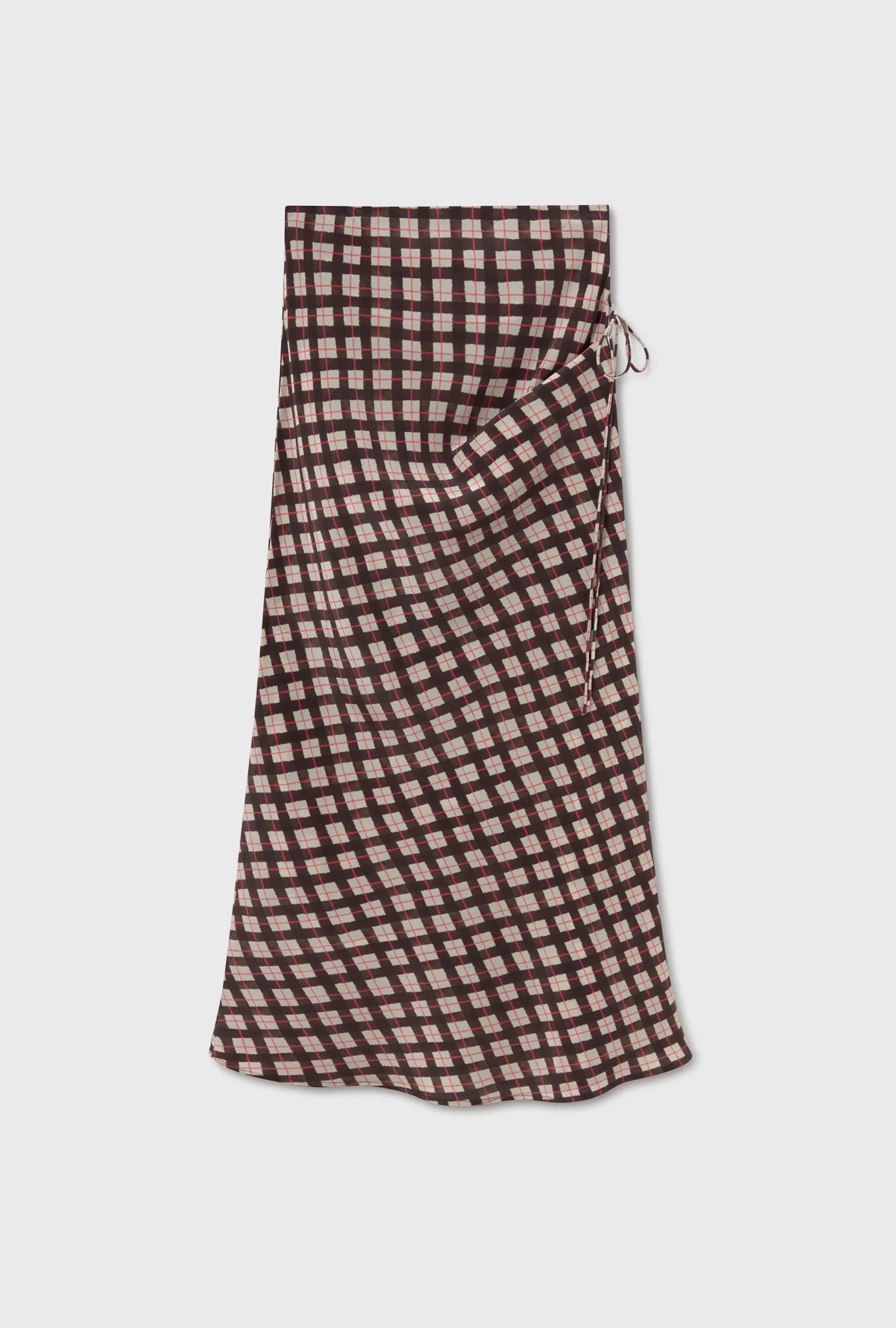 Silk Laundry CDC Long Bias Cut Skirt (Luna Gingham)