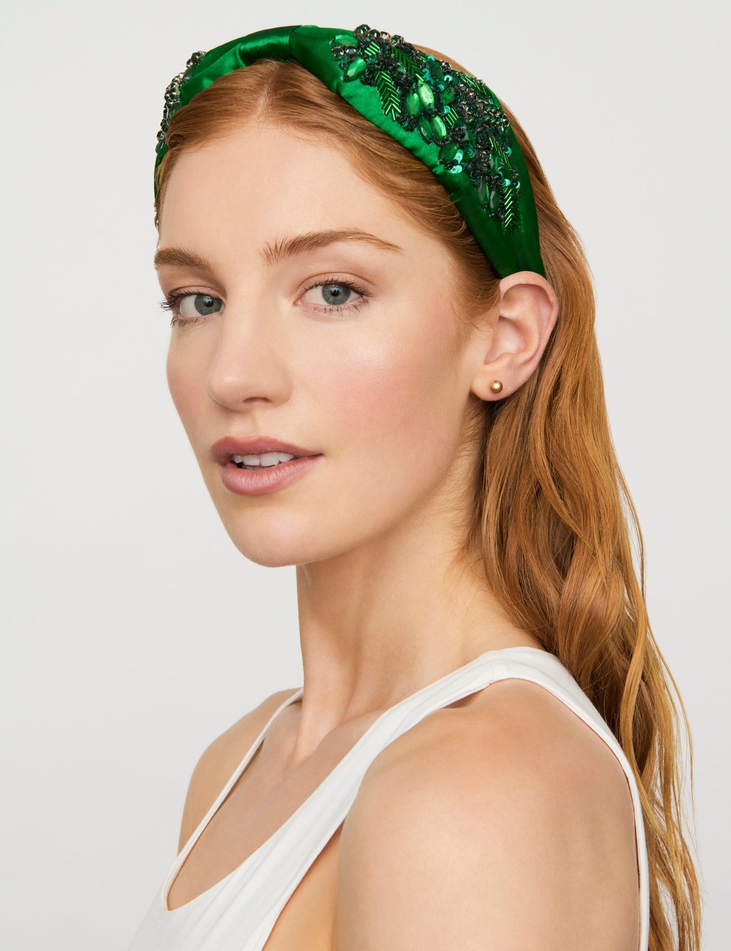 GROUP48 EVERGREEN BEADED WIDE KNOT HEADBAND (Print)