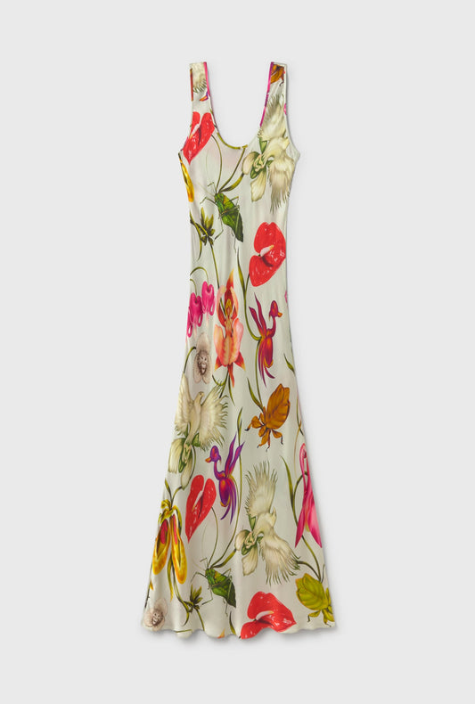 Silk Laundry Scoop Neck Dress (Wonderland)