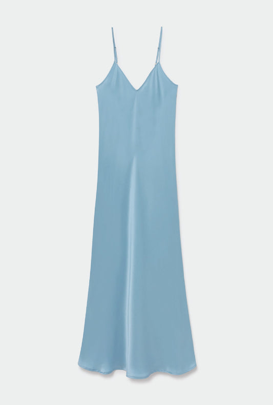 Silk Laundry 90s Slip Dress (Sky)