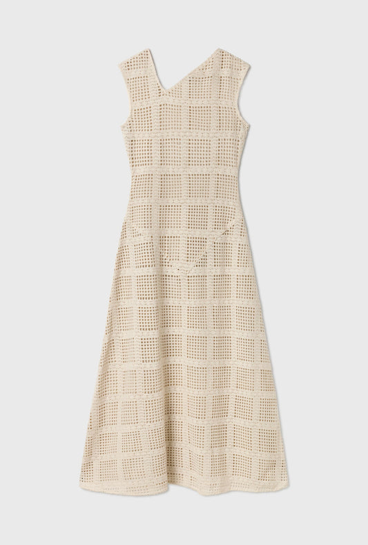 Silk Laundry Cotton Grid Got It Dress (Natural)