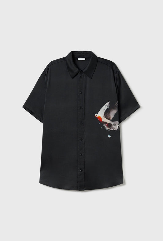 Silk Laundry SHORT SLEEVE BOYFRIEND SHIRT 2.0 (Bleeding Dove)