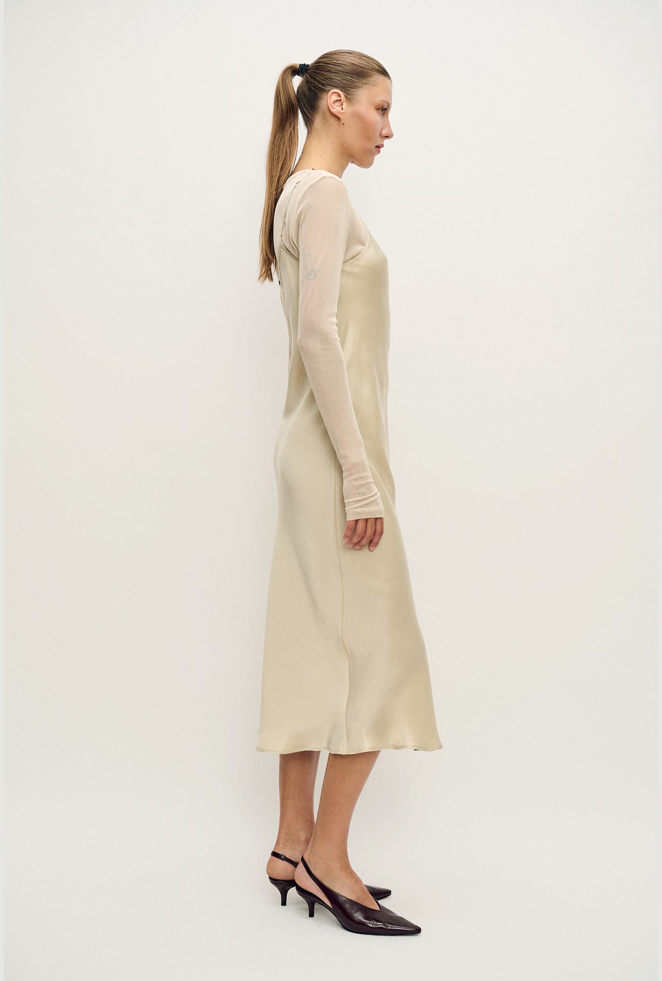 Silk Laundry 90s Slip Dress (Hazelnut)