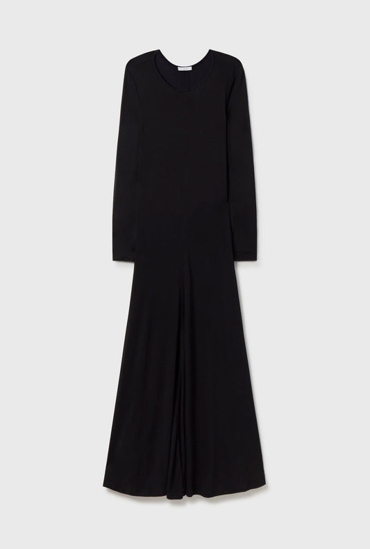 Silk Laundry Jersey Modal Cutaway Dress (Black)