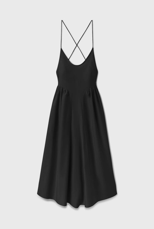 Silk Laundry Dive Dress (Black)
