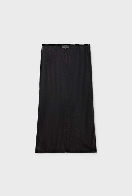 Silk Laundry Mesh Skirt (Black)