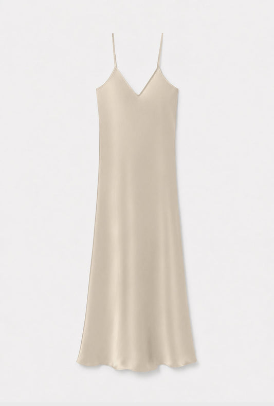 Silk Laundry 90s Slip Dress (Hazelnut)