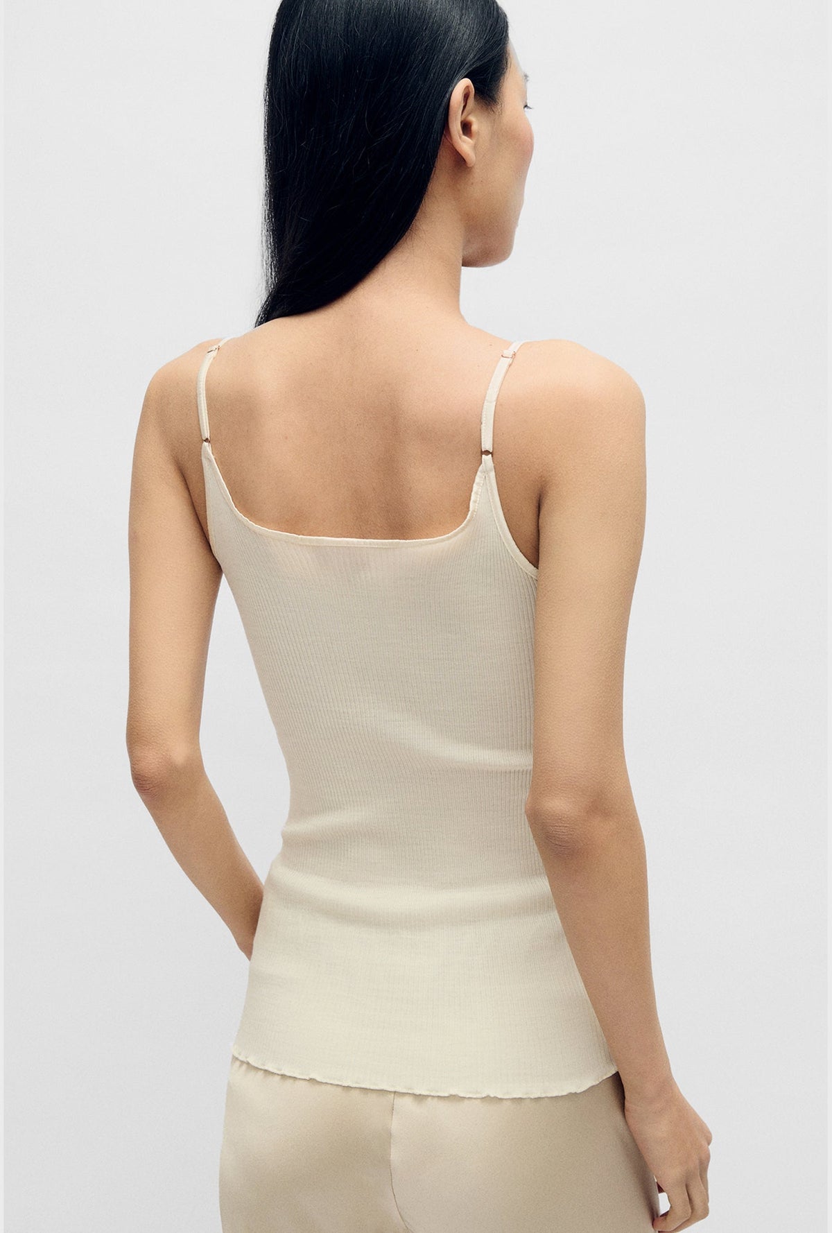 Laundry Silk Wool Ribbed Essential Cami (White)