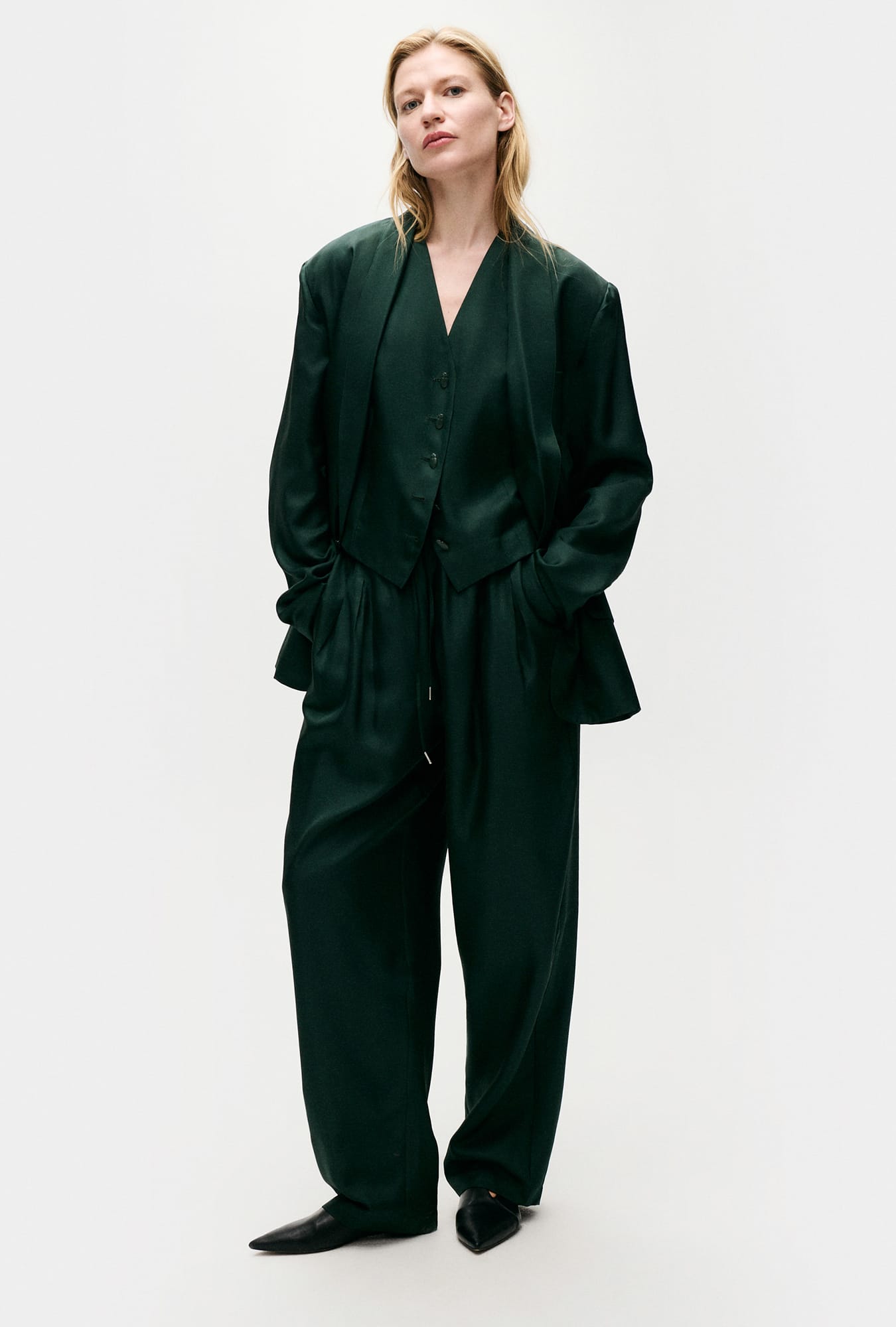 Silk Laundry Twill Miami Blazer (Scarab)