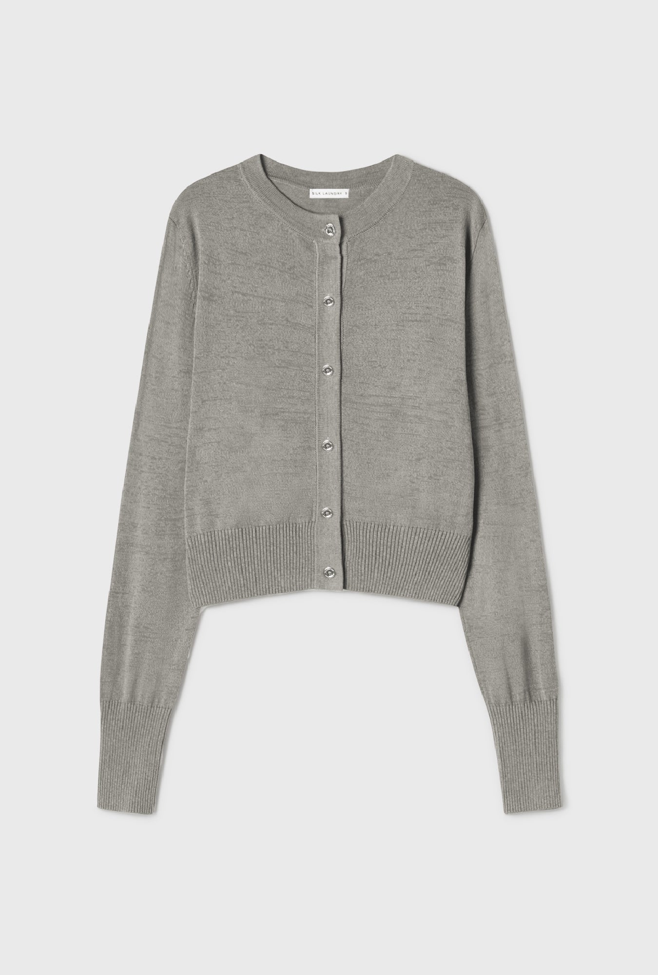 Image of Cardigans. Product name - Cropped Cardigan Moon in Moon colour by brand - Silk Laundry