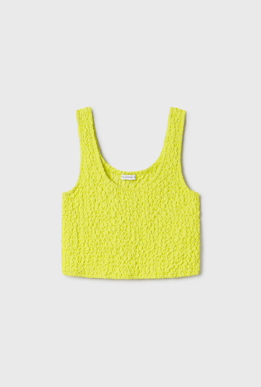 Silk Laundry Popcorn Cropped Cami (Absinthe)
