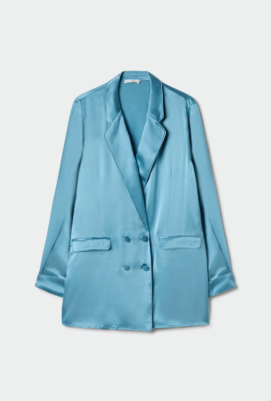Silk Laundry Relaxed Blazer (Lake)