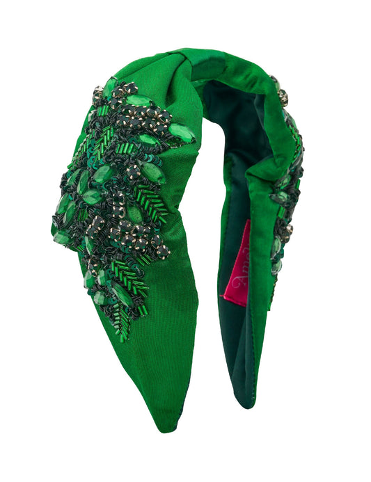 Colette EVERGREEN BEADED WIDE KNOT HEADBAND (Print)