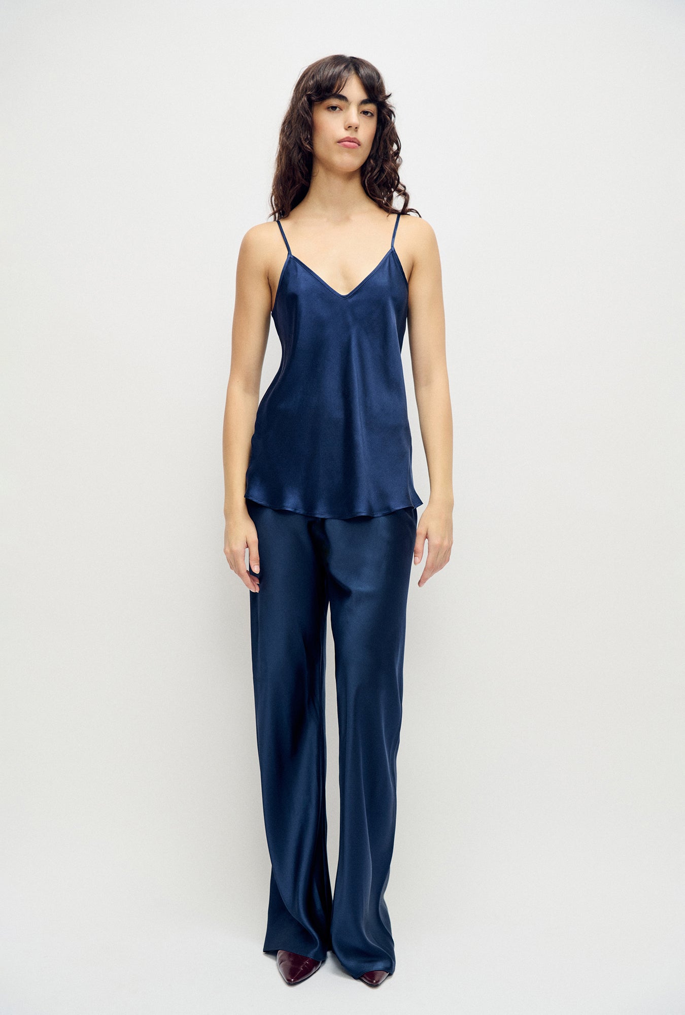Silk Laundry Bias Cut Cami (Midnight)