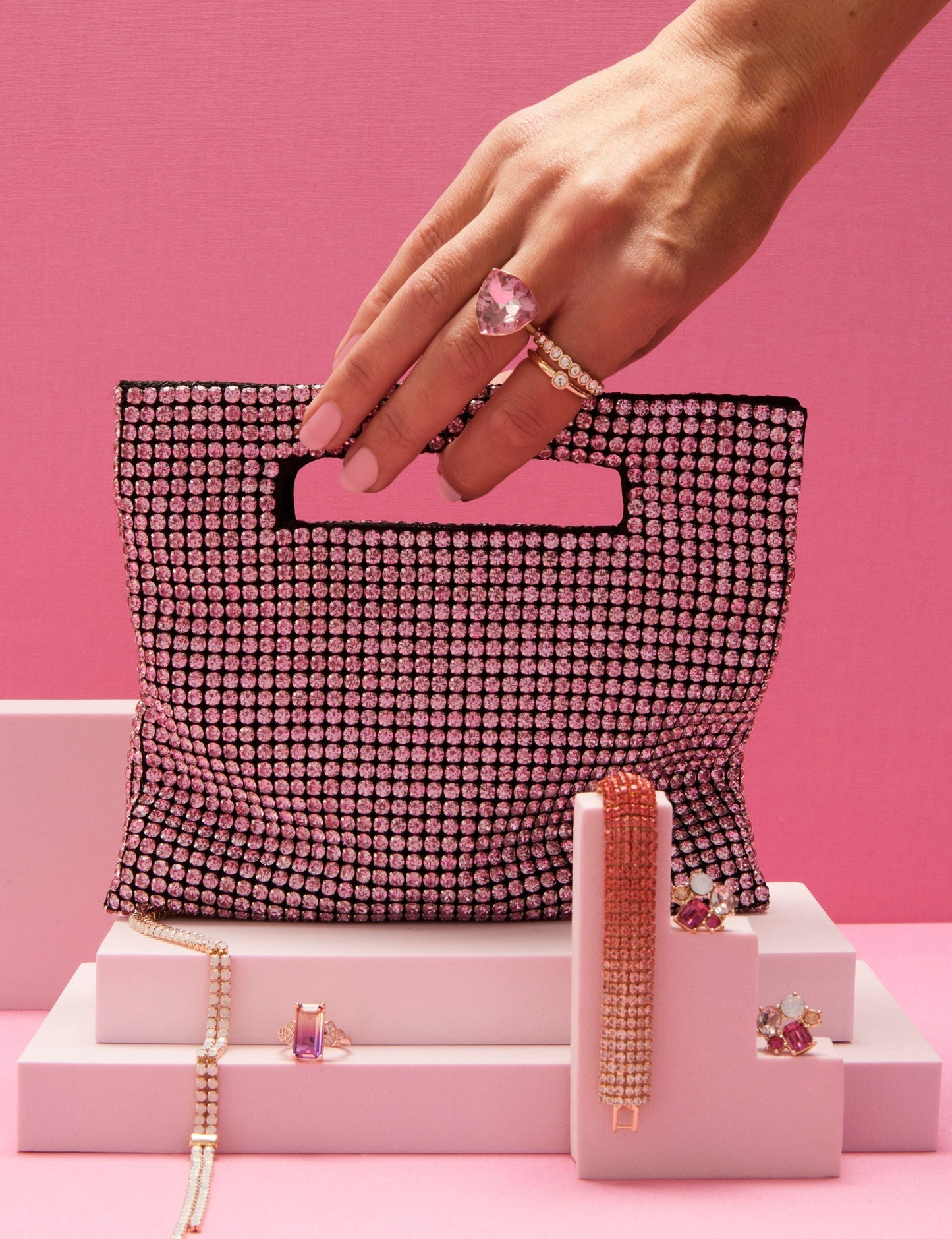 GROUP48 SHIMMER FLAT CLUTCH (Pink)
