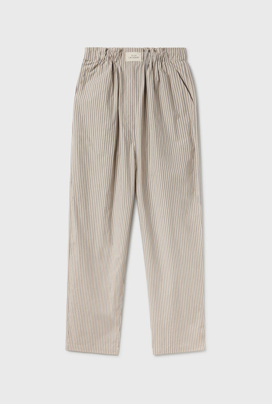 Silk Laundry Cotton Paper Bag Pants (Slate Stripe)