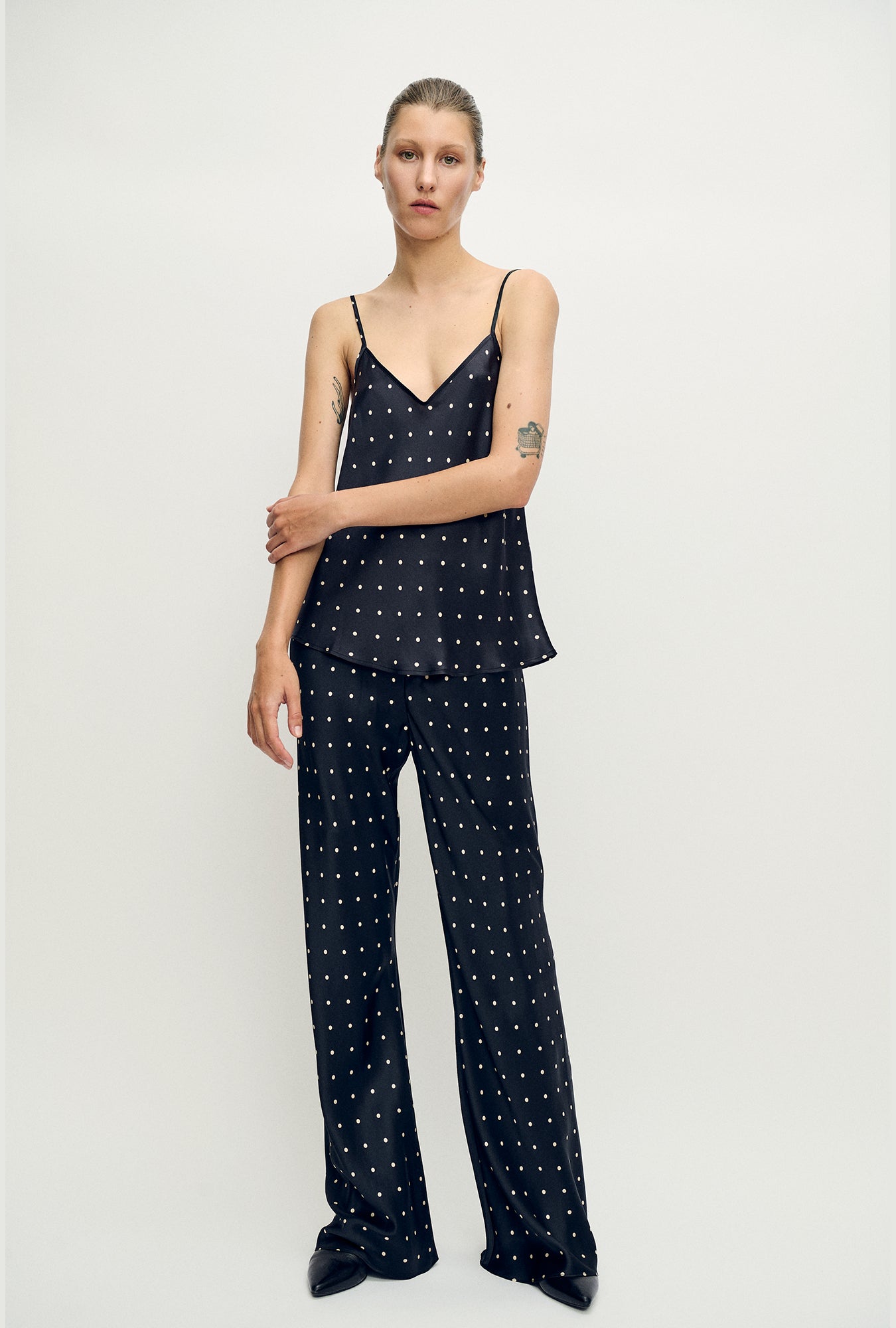 Silk Laundry Bias Cut Pants (Small Polka Dot)