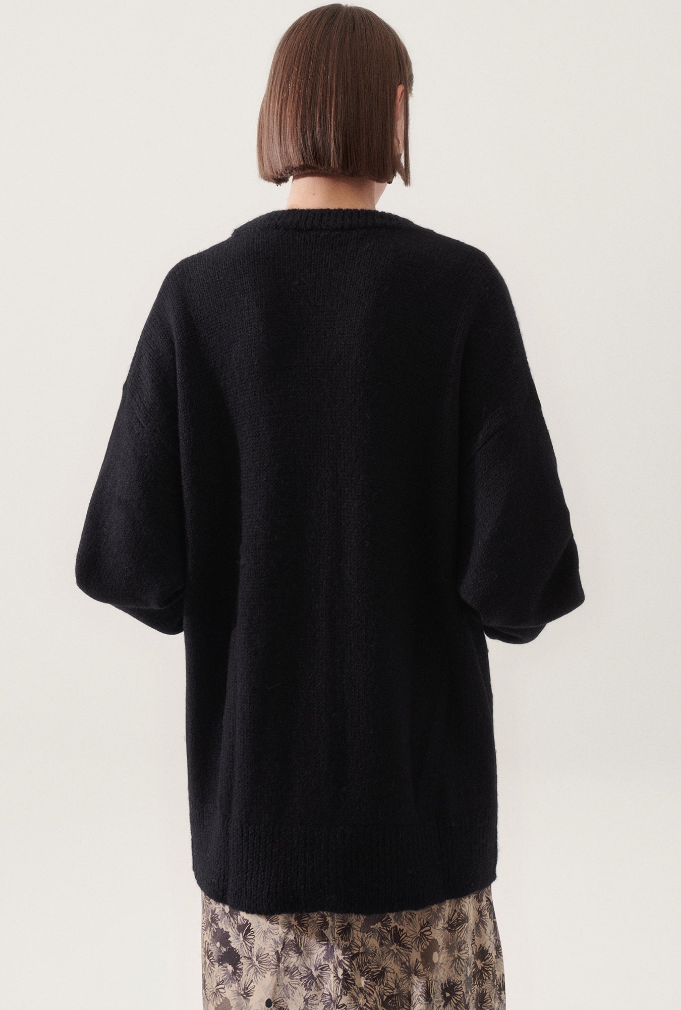 Silk Laundry Alpaca Slouch Cardigan (Black)