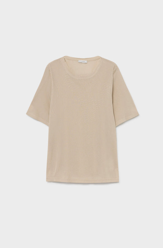 Silk Laundry Ribbed T-Shirt (Hazelnut)