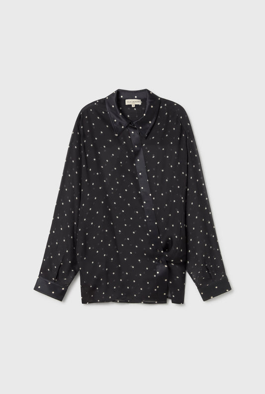 Silk Laundry Crossover Shirt (Small Polka Dot)