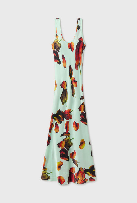 Silk Laundry Scoop Neck Dress (Tulipa Dew)