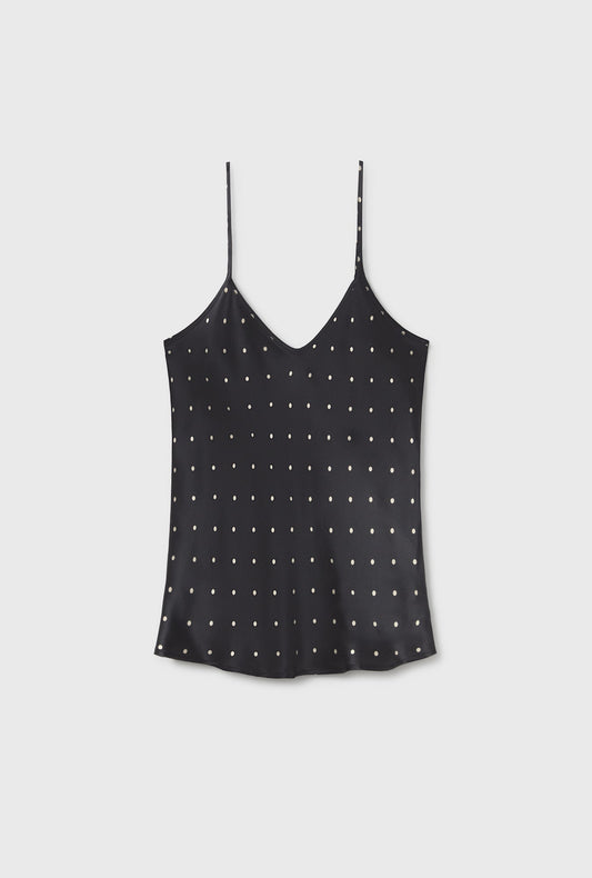 Silk Laundry Bias Cut Cami (Small Polka Dot)