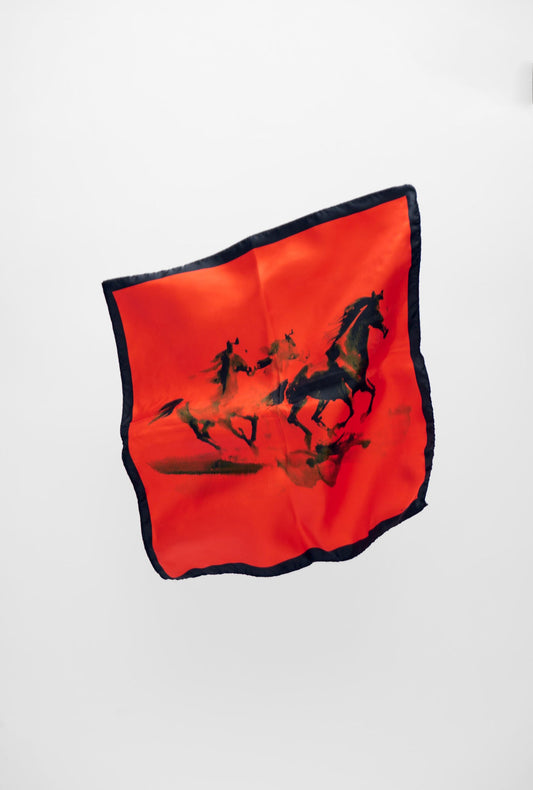 Silk Laundry Twill Scarf Year of The (Horse)