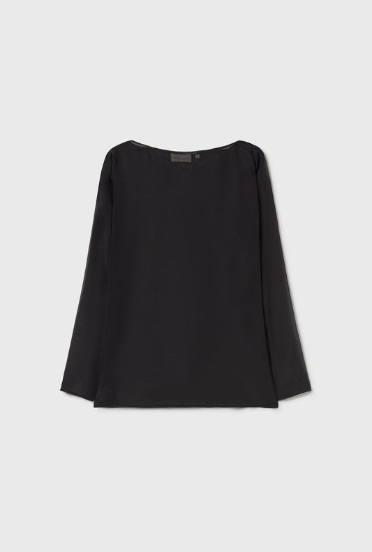 Silk Laundry Chiffon Audrey Top (Black)