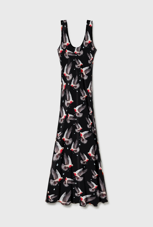Silk Laundry Scoop Neck Dress (Bleeding Dove)