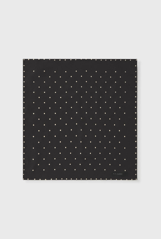 Silk Laundry Twill Scarf (Small Polka Dot)