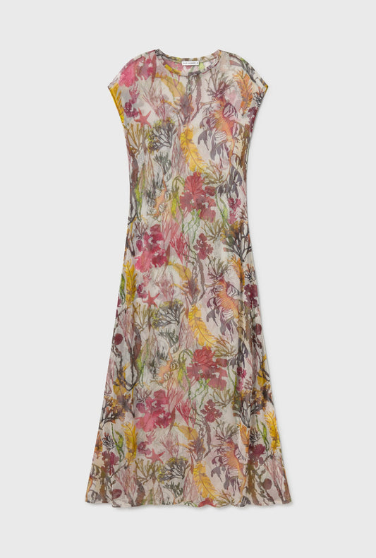 Silk Laundry Mesh Dress (Planktonic)