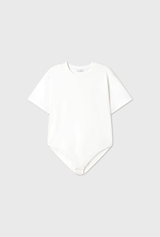 Silk Laundry Bodysuit Tee (White)