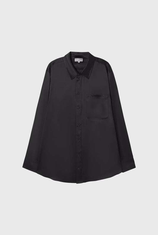 Silk Laundry Boyfriend Shirt (Black)