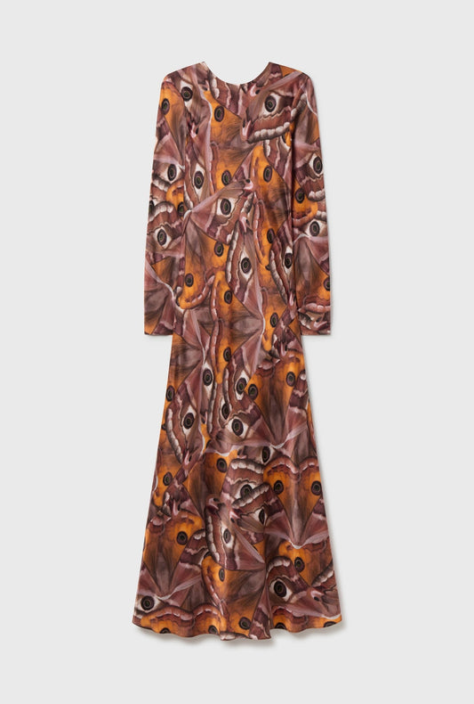 Silk Laundry Full Sleeve Bias Dress (Wingspan)