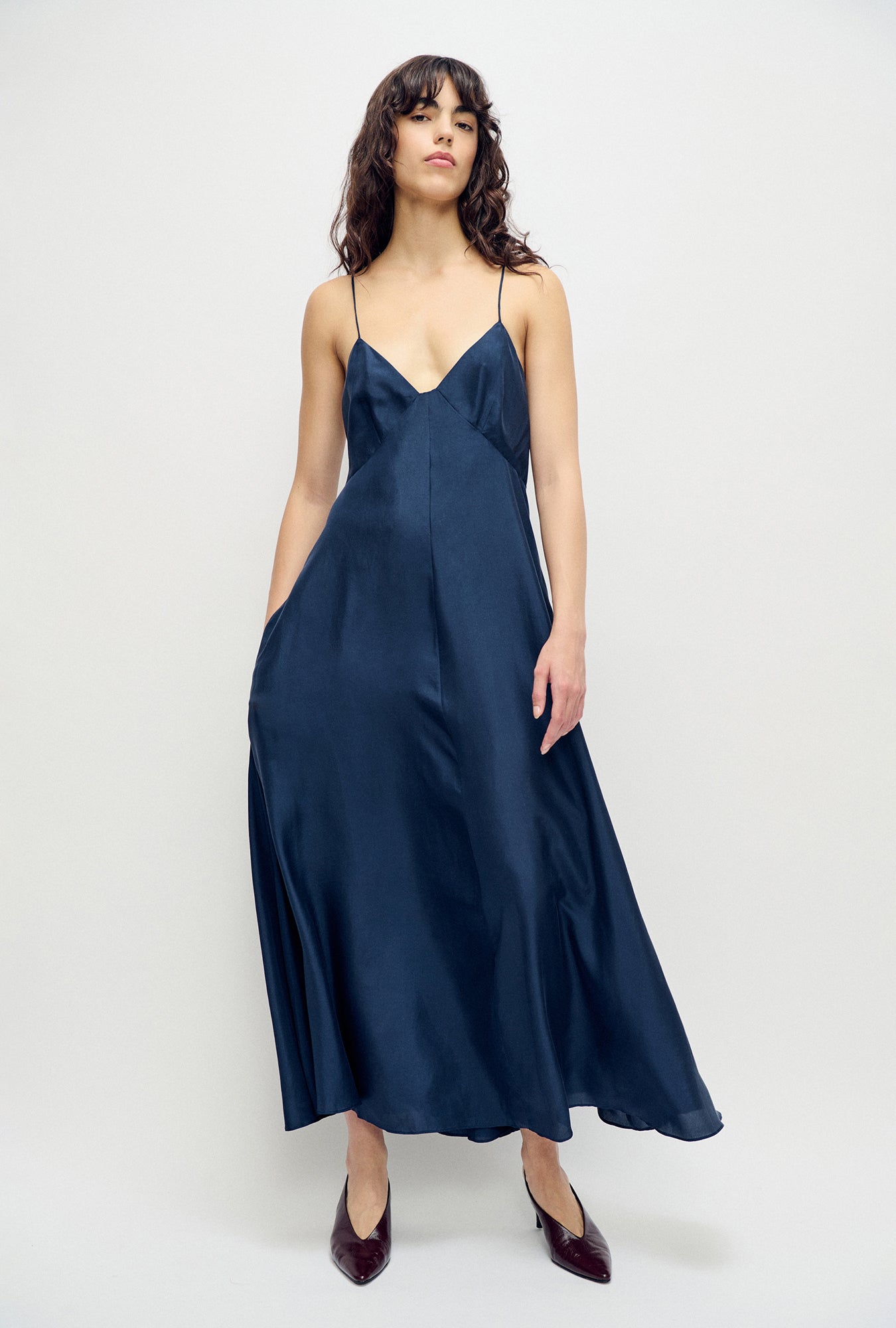 Silk Laundry Habotai Long Maxi Dress Midnight | $490.00