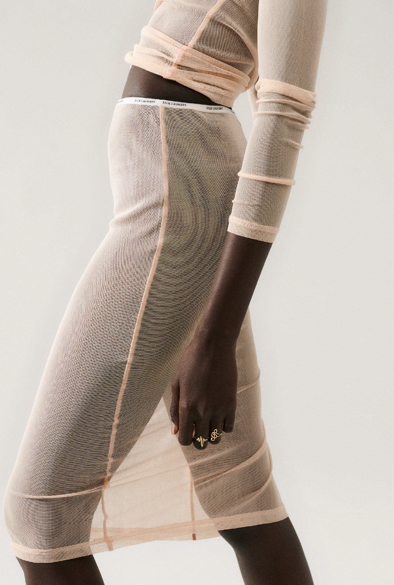 Silk Laundry Mesh Skirt (Daybreak)