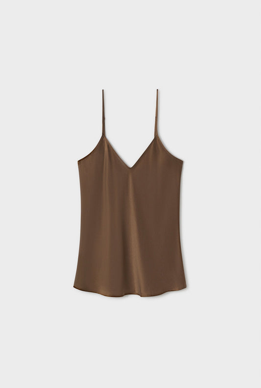 Silk Laundry Bias Cut Cami (Dark Earth)
