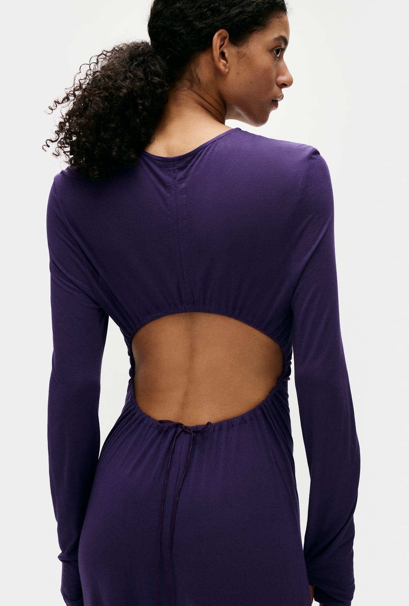 Silk Laundry Jersey Modal Cutaway Dress (Nightshade)