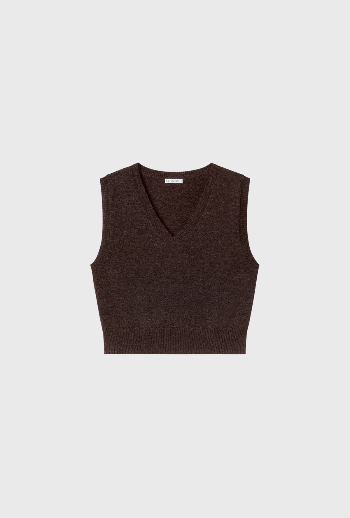 Silk Laundry Wool V-Neck Sweater Vest (Root)