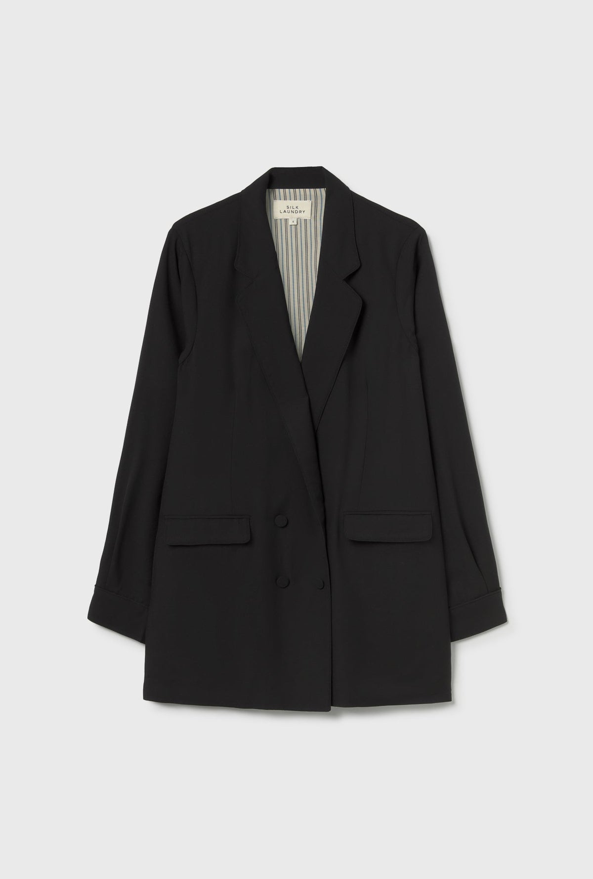 Laundry Wool Silk Relaxed Blazer (Black)
