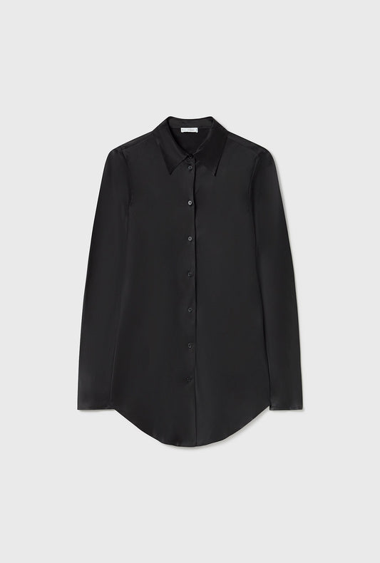 Silk Laundry BIAS CUT SHIRT (Black)