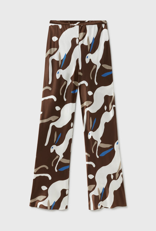 Silk Laundry Bias Cut Pants (Rabbit Dark Earth)