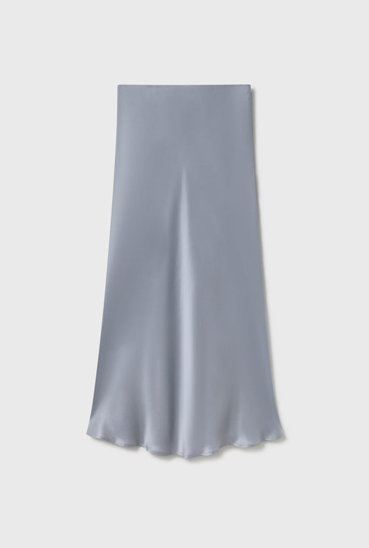 Silk Laundry Long Bias Cut Skirt (Storm)
