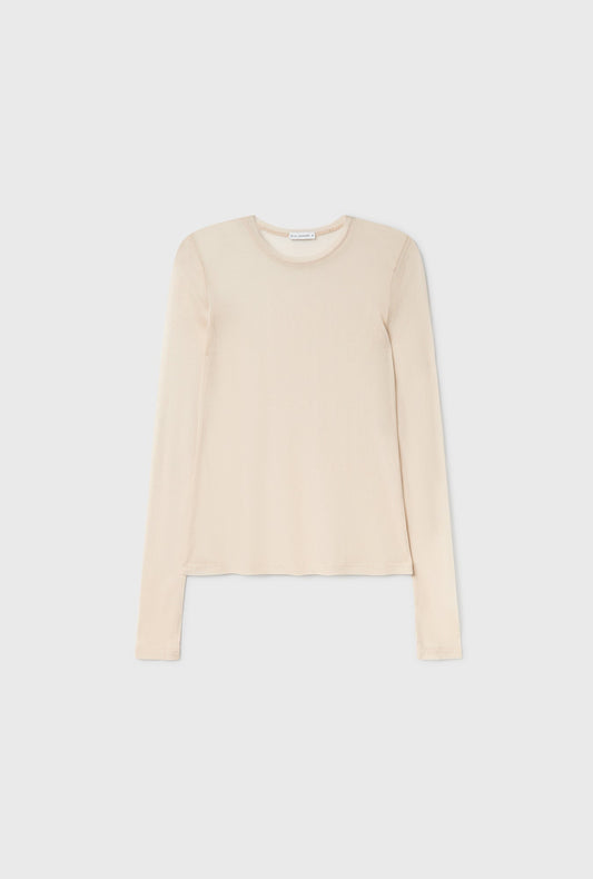 Silk Laundry Mesh Long Sleeve Top (Hazelnut)